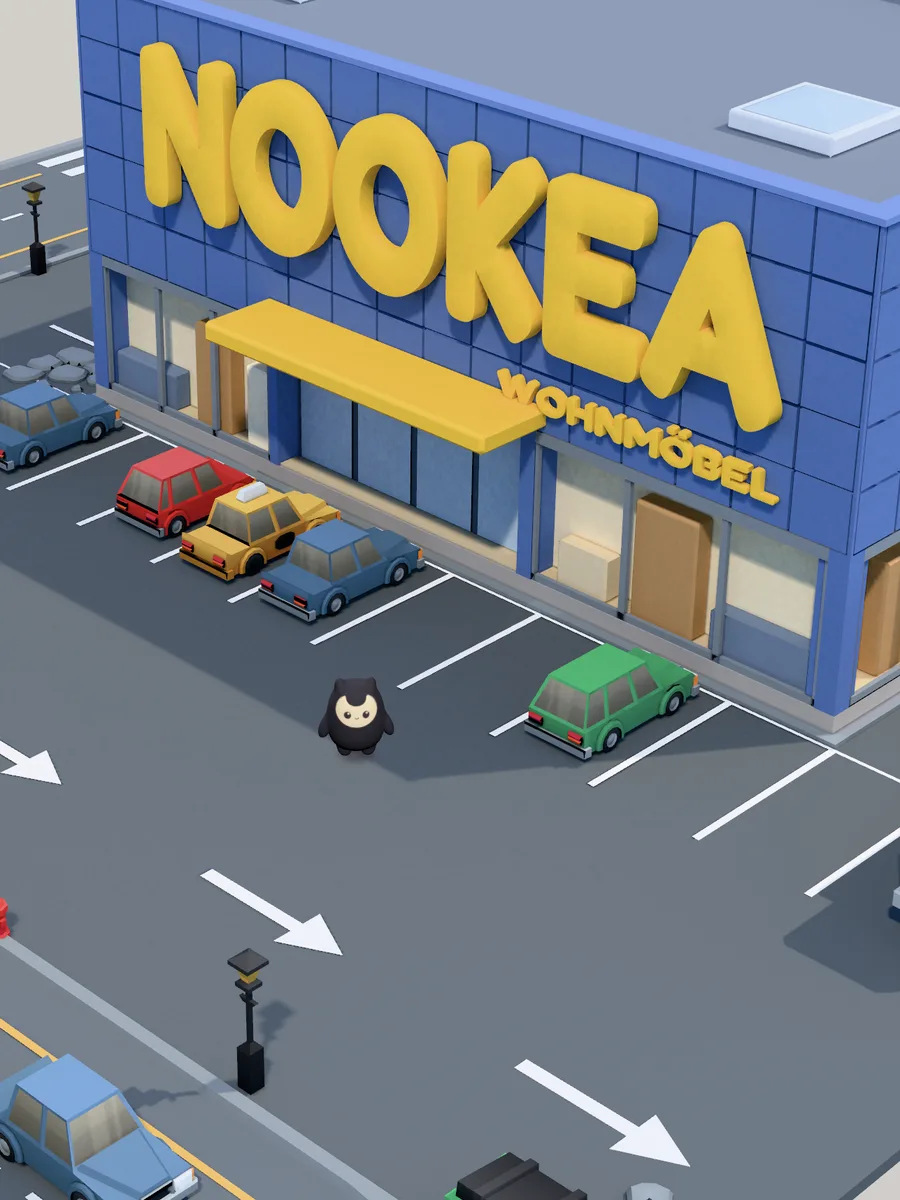 Nook in front of the Nookea furniture store